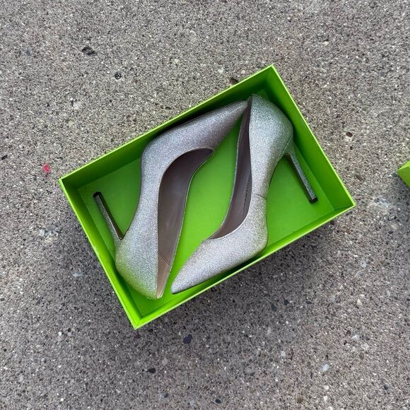 Sam Edelman Hazel Pointed Toe Pump Champagne Gold mesh - Picture 2 of 8